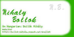 mihaly bollok business card