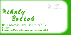 mihaly bollok business card